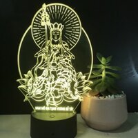 Đèn led hình Phật khắc tượng Địa tạng Vương Bồ Tát