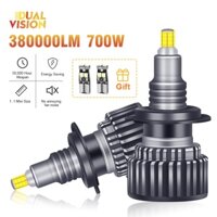 Đèn LED kép H7 H11 380000Lm H4 H11 Đèn pha ô tô Mini LED mạnh mẽ cao H3 H8 H1 Bóng đèn LED HB3 9005 HB4 9006 Hir2 9012 CSP 3D 360 Đèn tự động 12V 2 chiếc LED