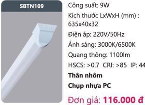 Đèn LED kiểu Batten Duhal SBTN109 - 9W