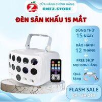 Đèn led laser 15 mắt 3 tầng chớp nháy theo nhạc, đèn phòng bay, karaoke, sự kiện, hỗ trợ DMX 512 ONEZ bảo hành 12 tháng
