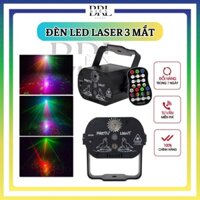 Đèn led laser 3 mắt, led bay phòng, laser sân khấu, trang trí quán bar, hiệu ứng laser cực đẹp, nhiều chế độ lung linh