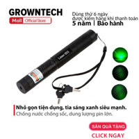 Đèn led laser 303 GrownTech tia sáng xanh siêu mạnh kèm pin sạc bảo hành chính hãng kèm 4 đầu chiếu