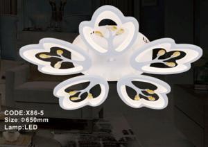 Đèn led mâm ốp trần hiện đại 5 chiếc lá X86-5