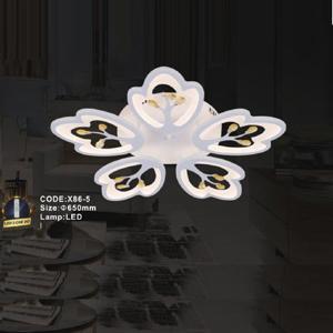Đèn led mâm ốp trần hiện đại 5 chiếc lá X86-5