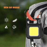 Đèn LED Mini Móc Khóa - Đèn Pin COB - Đèn Pin Dã Ngoại pin sạc 500mAh, cổng type C