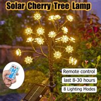 Đèn LED Năng Lượng Mặt Trời Chống Thấm Nước Hình Hoa Anh Đào Điều Khiển Từ Xa Trang Trí Sân Vườn