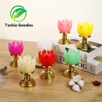 Đèn Led nến hoa sen điện tử - Bộ 2 nến điện tử không khói - Sử dụng pin 3A