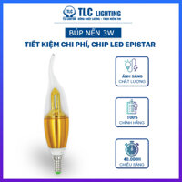 Đèn LED Nến Trang Trí 3W TLC Lighting - Đui đèn E14 từ Crom chống gỉ sét hiệu quả - Ánh sáng TrắngVàng3 Màu - Hàng chính hãng - TRẮNG
