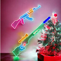 Đèn Led Neon hình  súng AK 12v trang trí,đèn gaming,đèn trang trí,đèn decor lung linh - 425