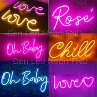 Đèn Led Neon theo yêu cầu theo tên chữ decor trang trí phòng ngủ dán tường