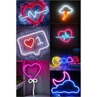 Đèn led neon trang trí phòng ngủ, bàn học - Đèn treo tường đa dạng kiểu dáng - Thiết kế logo, biển hiệu theo yêu cầu
