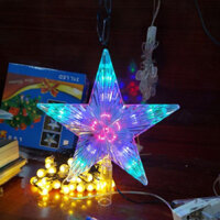 ĐÈN LED NGÔI SAO GẮN ĐỈNH CÂY THÔNG NOEL LOẠI LỚN 20CM LED NHÁY