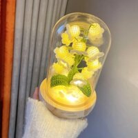 Đèn led ngủ để bàn hình hoa lily đan len thủ công  { Đèn đã được đan sẵn }