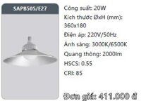 đèn led nhà xưởng duhal 20w sapb505 sử dụng bóng đuôi E27