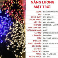 Đèn LED nhấp nháy 4 mầu/dây NĂNG LƯỢNG MẶT TRỜI 100 BÓNG - 12M