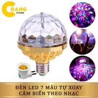 Đèn Led Nháy Chớp 7 Màu Tự Xoay Kèm Đui Tròn, Nhiều Hiệu Ứng Tia Chớp Nhấp Nháy Theo Nhạc