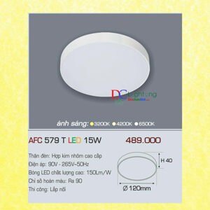 Đèn led nổi 1 chế độ  AFC 579T 15W