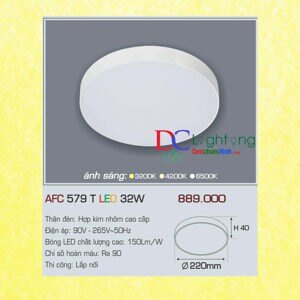 Đèn led nổi 1 chế độ  AFC 579T 32W