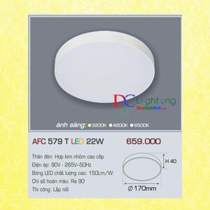 Đèn led nổi 1 chế độ  AFC 579T 22W