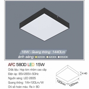 Đèn led nổi 1 chế độ  AFC 580D 15W