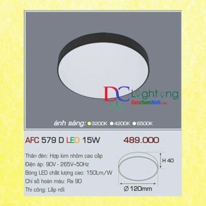 Đèn led nổi cao cấp 1 chế độ  AFC 579D 15W