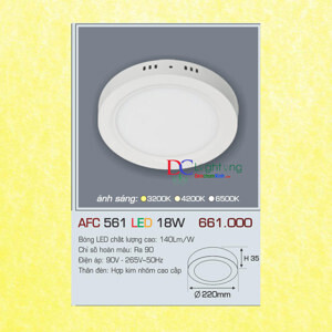 Đèn led nổi cao cấp 1 chế độ  AFC 561 18W