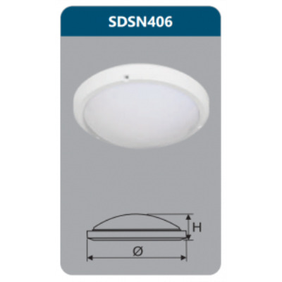 Đèn led ốp trần chống thấm Duhal SDSN406 18W