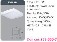 ĐÈN LED ỐP TRẦN DUHAL 18W SDGB518