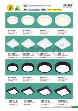 Đèn led ốp trần Euroto MSS-532
