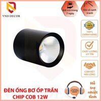 ĐÈN LED ỐP TRẦN NỔI 12W-VỎ ĐEN, LED ỐNG BƠ, ĐÈN LON ỐP NỔI VỎ NHÔM ĐÚC MẠ SƠN TĨNH ĐIỆN 12W, ÁNH SÁNG TRẮNG VÀNG - Ánh sáng vàng 3000K