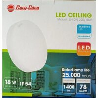 Đèn LED ốp trần Rạng Đông đế nhựa D LN12N 220/18W trắng, vàng, RĐ