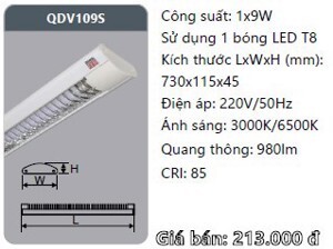 Đèn led ốp trần siêu mỏng 1x9w QDV109S Duhal