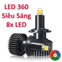 Đèn led oto 360 siêu sáng, đèn gầm pha cos xe ô tô H1 H3 H7 H8 H9 H10 H11 HB3 HB4 9005 9006 9012