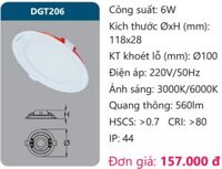 ĐÈN LED PANEL ÂM TRẦN 6W DUHAL DGT206