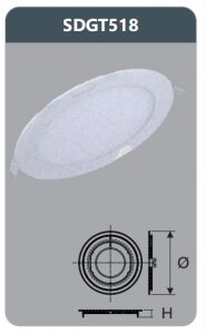 Đèn led panel âm trần tròn 18w SDGT518