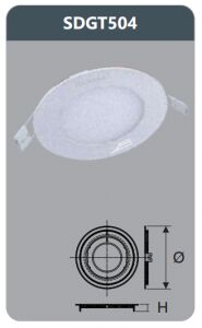 Đèn led panel âm trần tròn 4w SDGT504