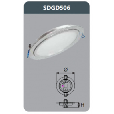 Đèn led panel âm trần tròn 6w Duhal SDGD506