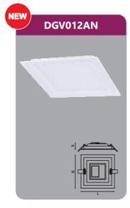 Đèn led panel âm trần vuông 12w DGV012AN