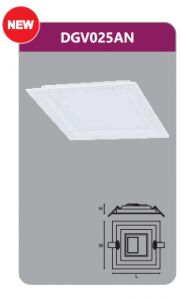 Đèn led panel âm trần vuông 25w DGV025AN