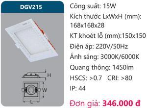 Đèn led panel cao cấp âm trần Duhal DGV215