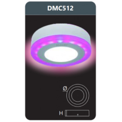Đèn led panel đổi màu gắn nổi Duhal 12w DMC512