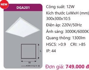 Đèn led panel Duhal DGA201 - 12W