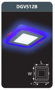 Đèn led panel màu âm trần 12w DGV512B