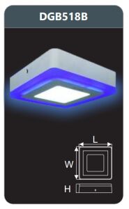 Đèn led panel màu gắn nổi 18w DGB518B