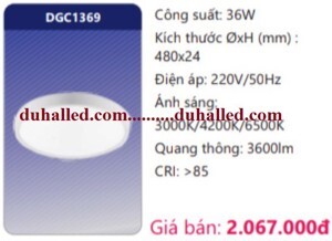 Đèn led panel siêu mỏng đổi màu thông minh 36W DGC1369 Duhal