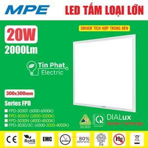 Đèn LED panel tấm 300x300mm – 20W, FPD-3030N
