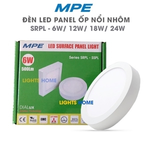 Đèn LED panel tròn gắn nổi MPE SRPL-6W 3 màu