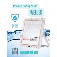 Đèn led pha 50w 100w 200w ngoài trời chống nước siêu sáng, đèn hắt 50w chiếu sáng bảng hiệu WEELED