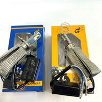 Đèn led pha ÁNH TIM xe máy 4 tim H4 - M5 Ánh sáng vàng và trắng bảo hành 1 năm