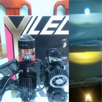 Đèn Led pha bi cầu Mini ô tô, xe máy Y3S chân H4, Cos có 3 chế độ màu:Vàng, vàng nắng, trắng.Pha trắng có trợ pha Lasser